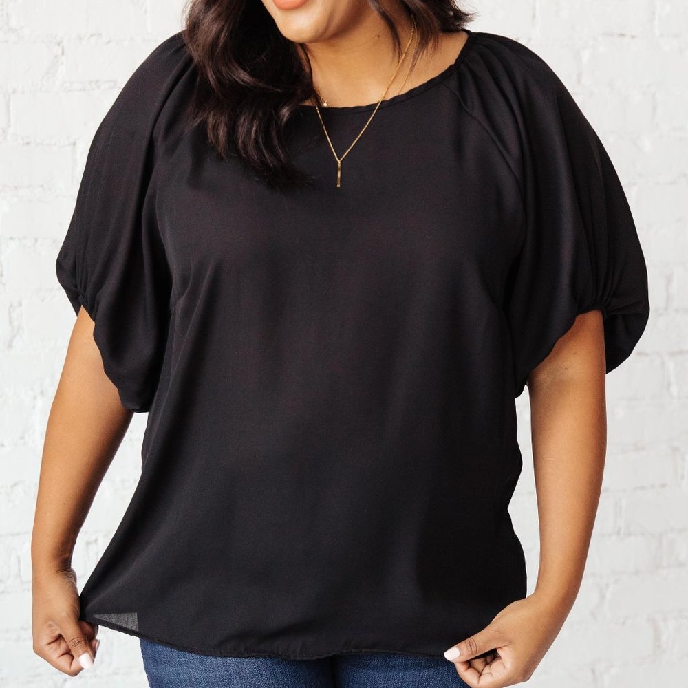 Anna Top In Black- Keyhole in Black